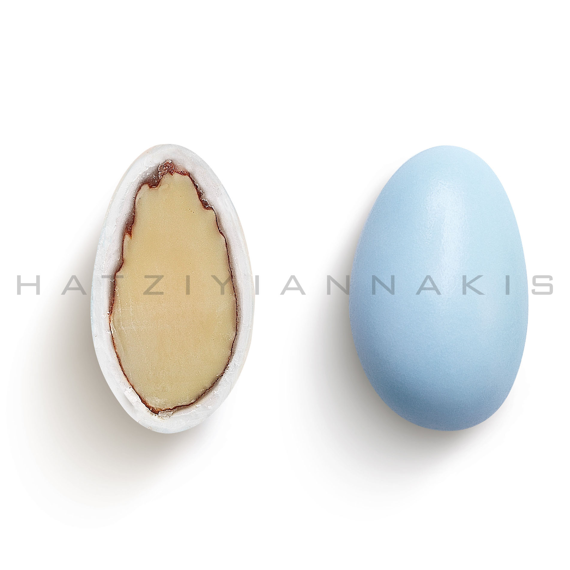 Κουφέτα αμυγδάλου κλασσικό-midi χρώμα_σιελ, γυαλισμένο